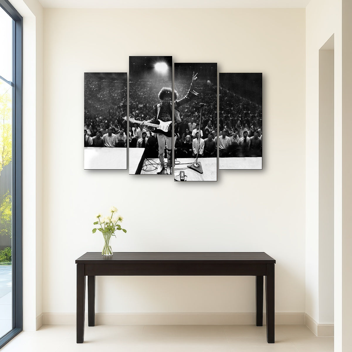 Jimi Hendrix Black and White Wall Art