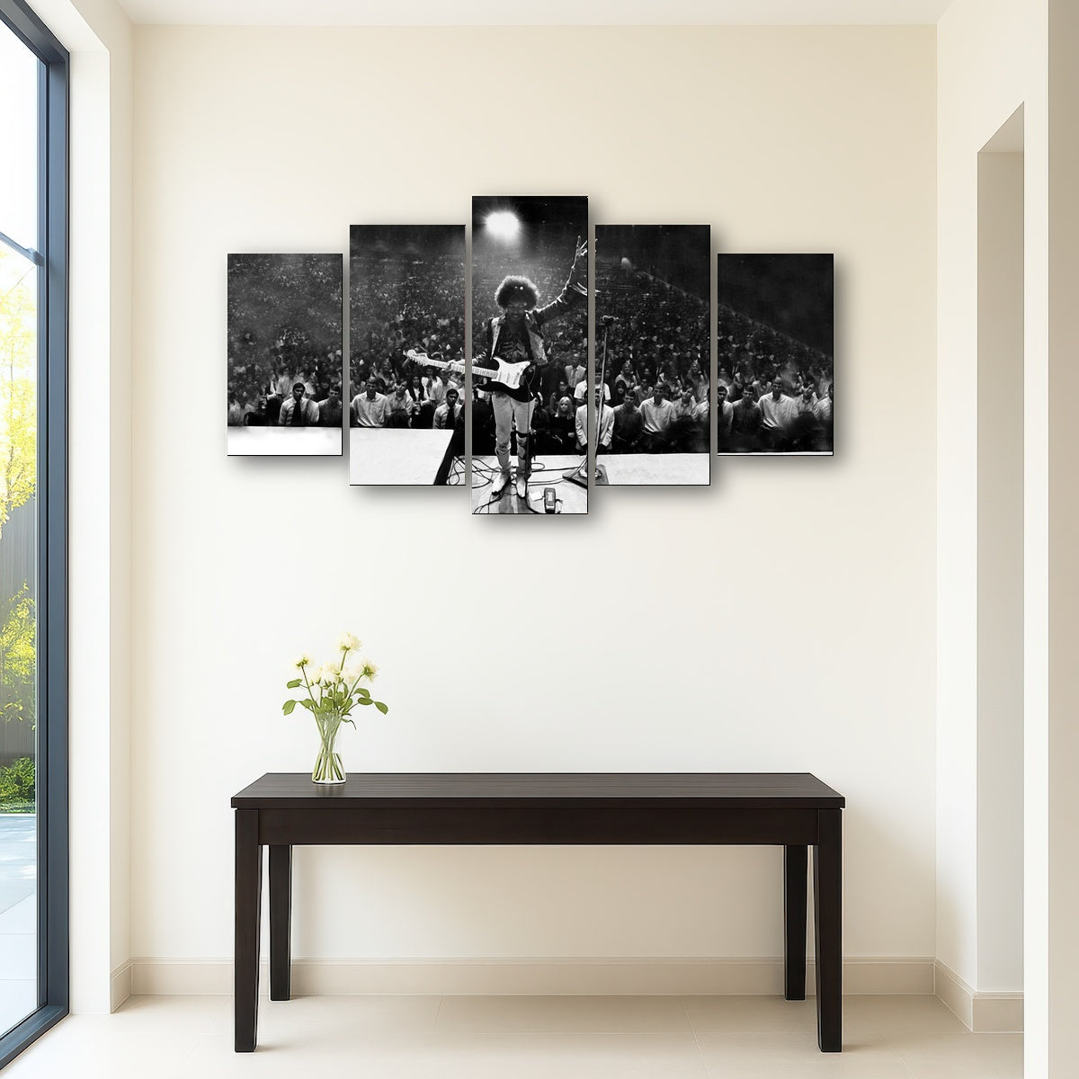 Jimi Hendrix Black and White Wall Art