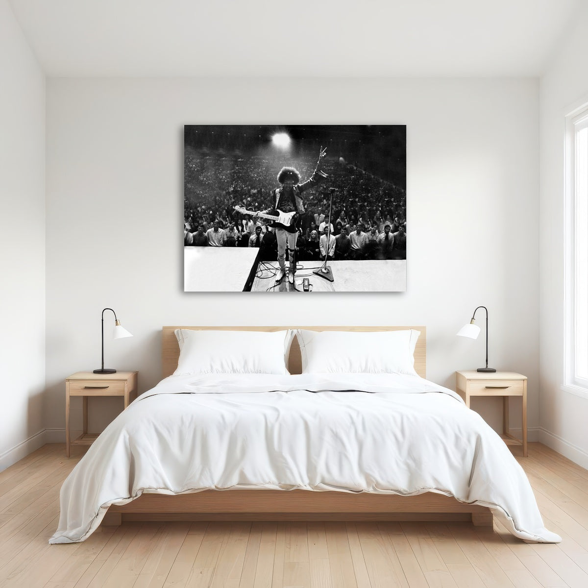 Jimi Hendrix Black and White Wall Art