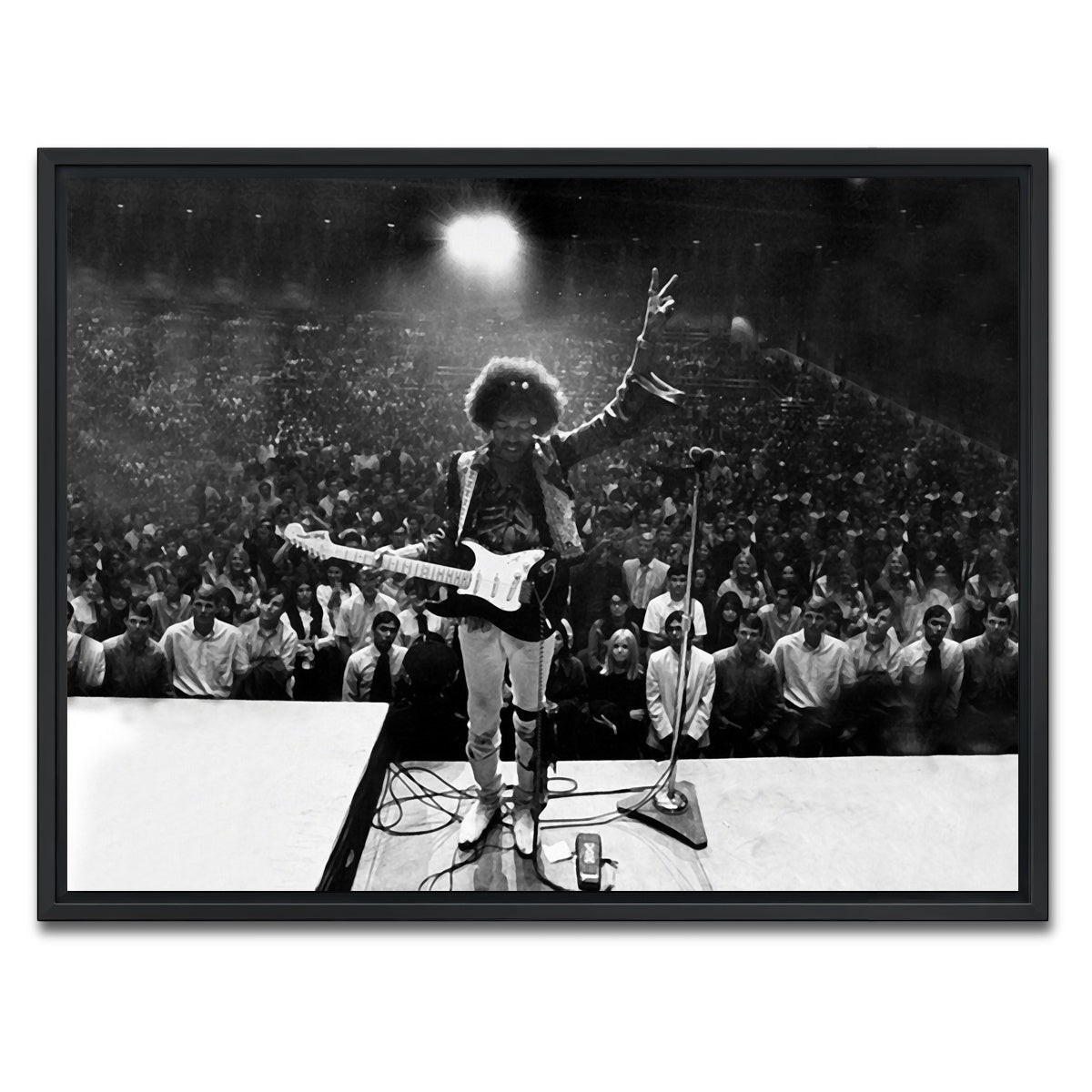 Jimi Hendrix Black and White Wall Art