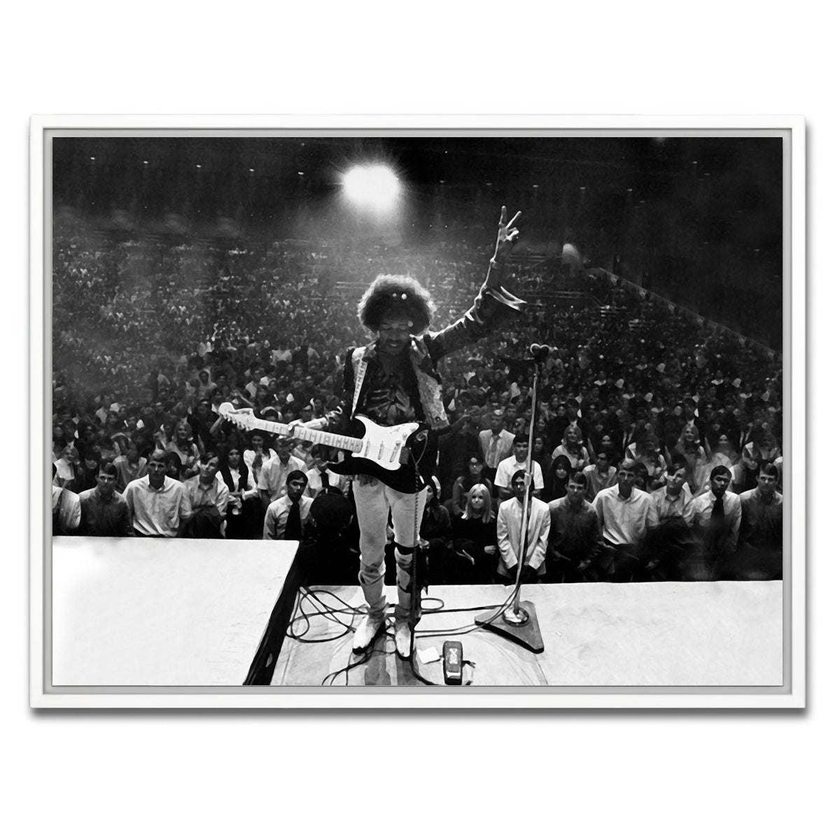 Jimi Hendrix Black and White Wall Art