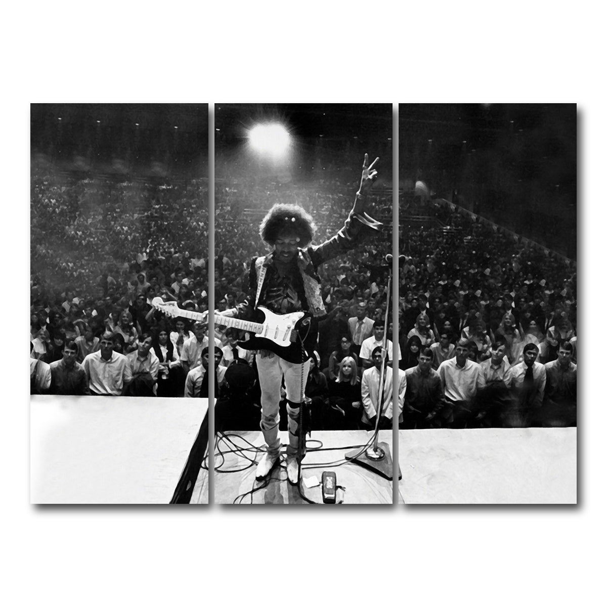 Jimi Hendrix Black and White Wall Art