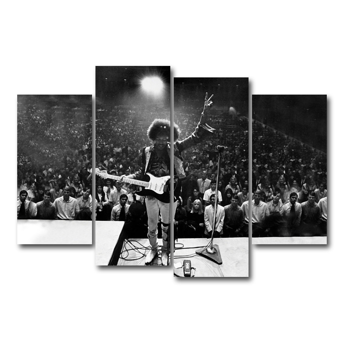 Jimi Hendrix Black and White Wall Art