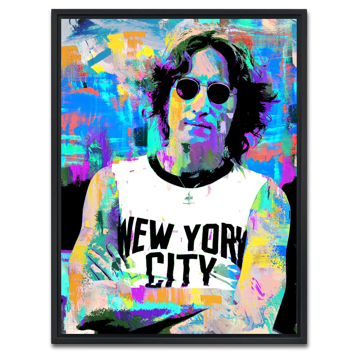 AUTO-MOCKUP WHITE | John Lennon NYC | 1 Piece | Black Framed Canvas | group=3x4
