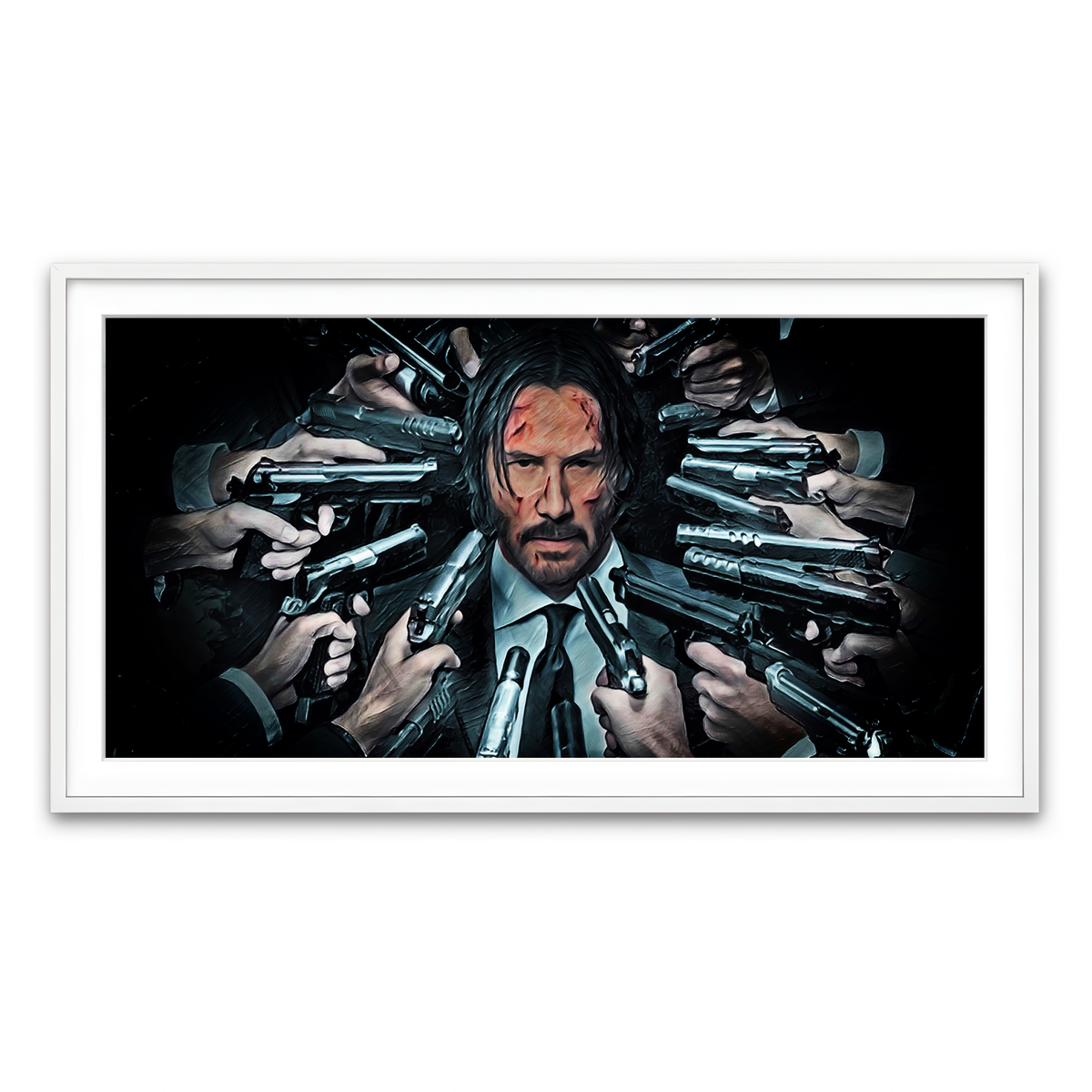 Framed Print 2x1 White