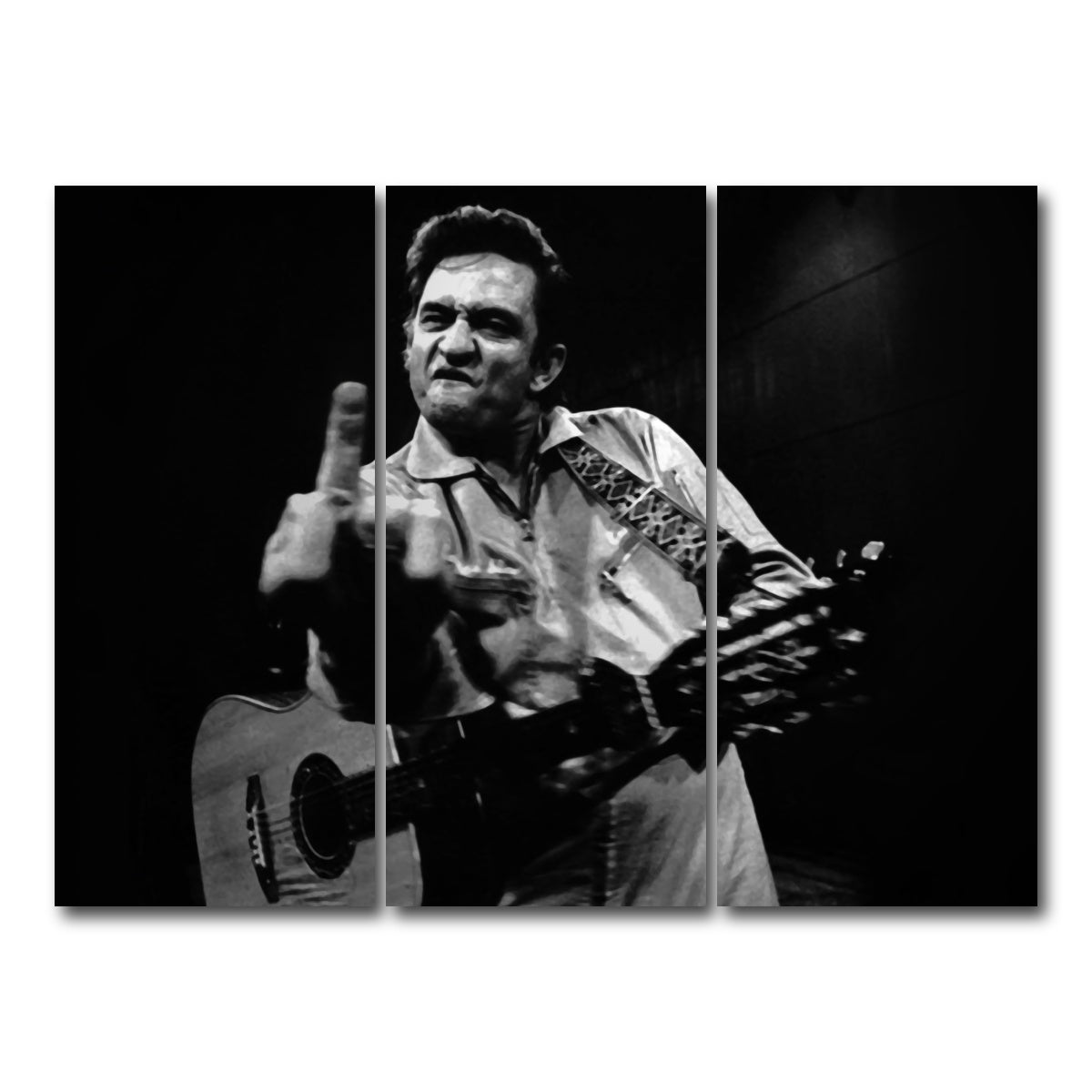 AUTO-MOCKUP WHITE | Johnny Cash Flip Off | 3 Piece | Gallery Wrap Canvas | group=8x18