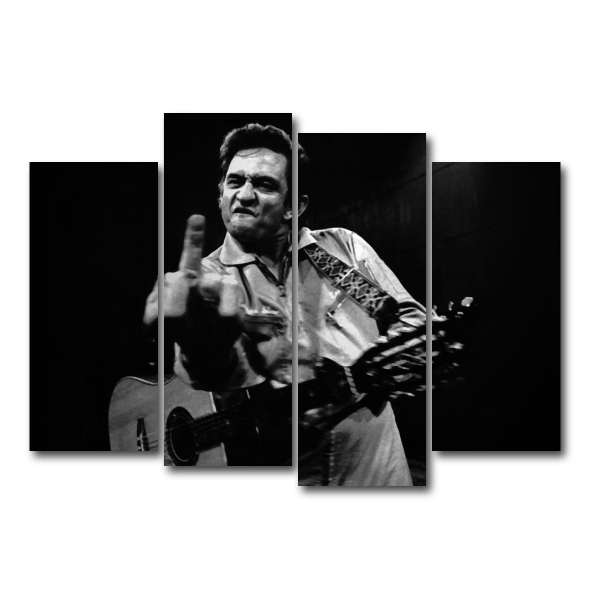 AUTO-MOCKUP WHITE | Johnny Cash Flip Off | 4 Piece | Gallery Wrap Canvas | group=4_normal