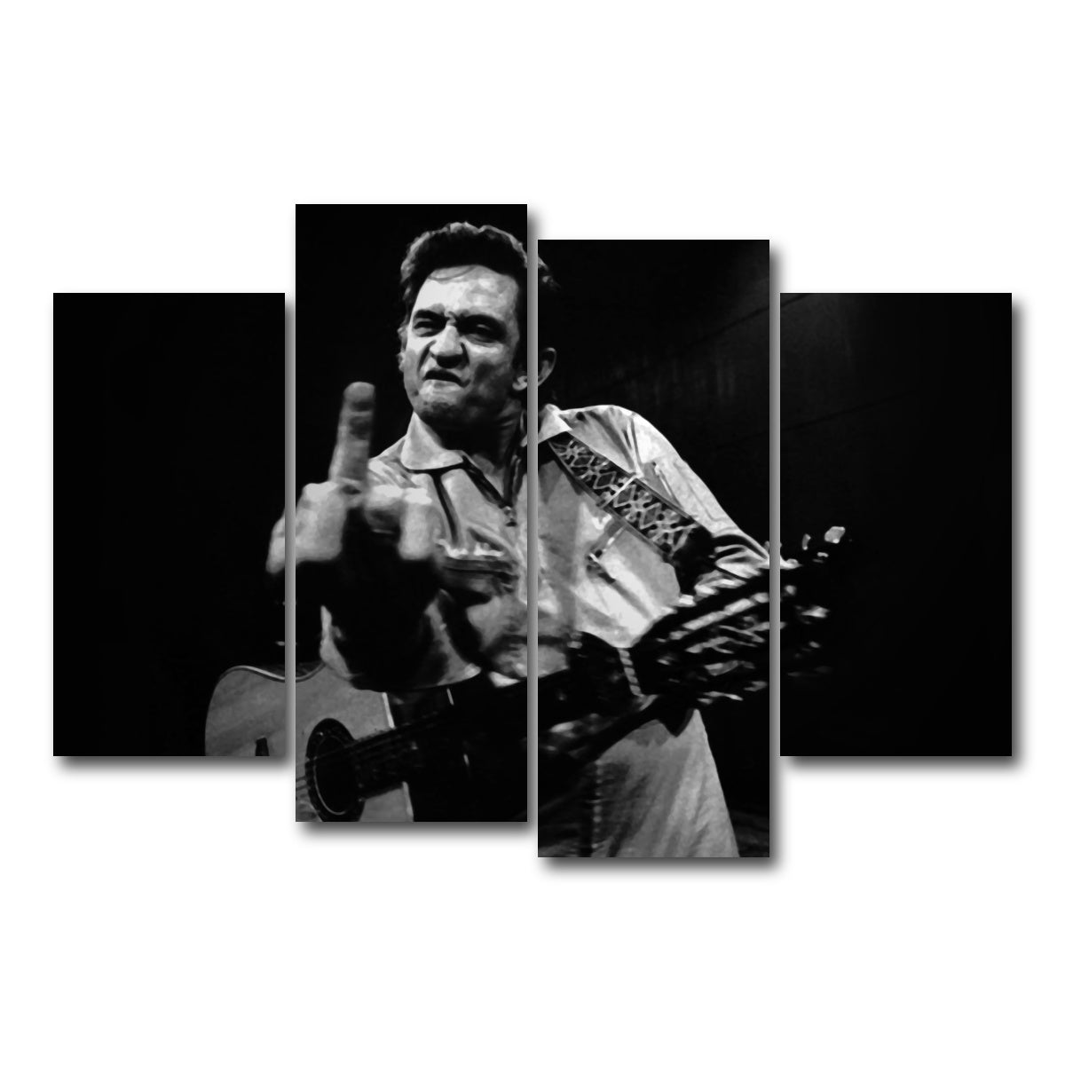 AUTO-MOCKUP WHITE | Johnny Cash Flip Off | 4 Piece | Gallery Wrap Canvas | group=4_short