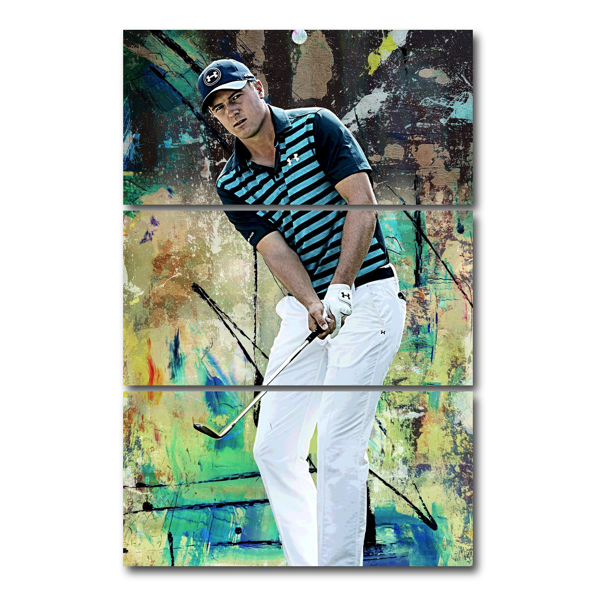 AUTO-MOCKUP WHITE | Jordan Spieth | 3 Piece | Gallery Wrap Canvas | group=12x24_stacked