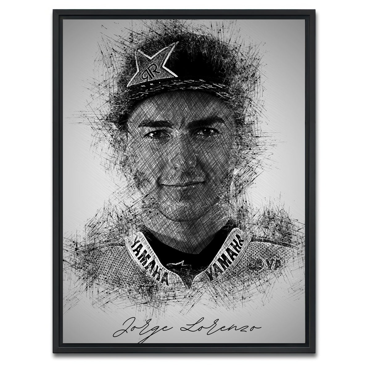AUTO-MOCKUP WHITE | Jorge Lorenzo | 1 Piece | Black Framed Canvas | group=3x4