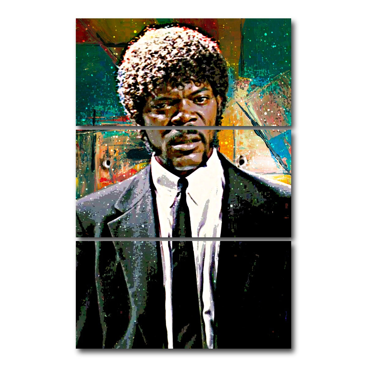 AUTO-MOCKUP WHITE | Jules Winnfield | 3 Piece | Gallery Wrap Canvas | group=12x24_stacked