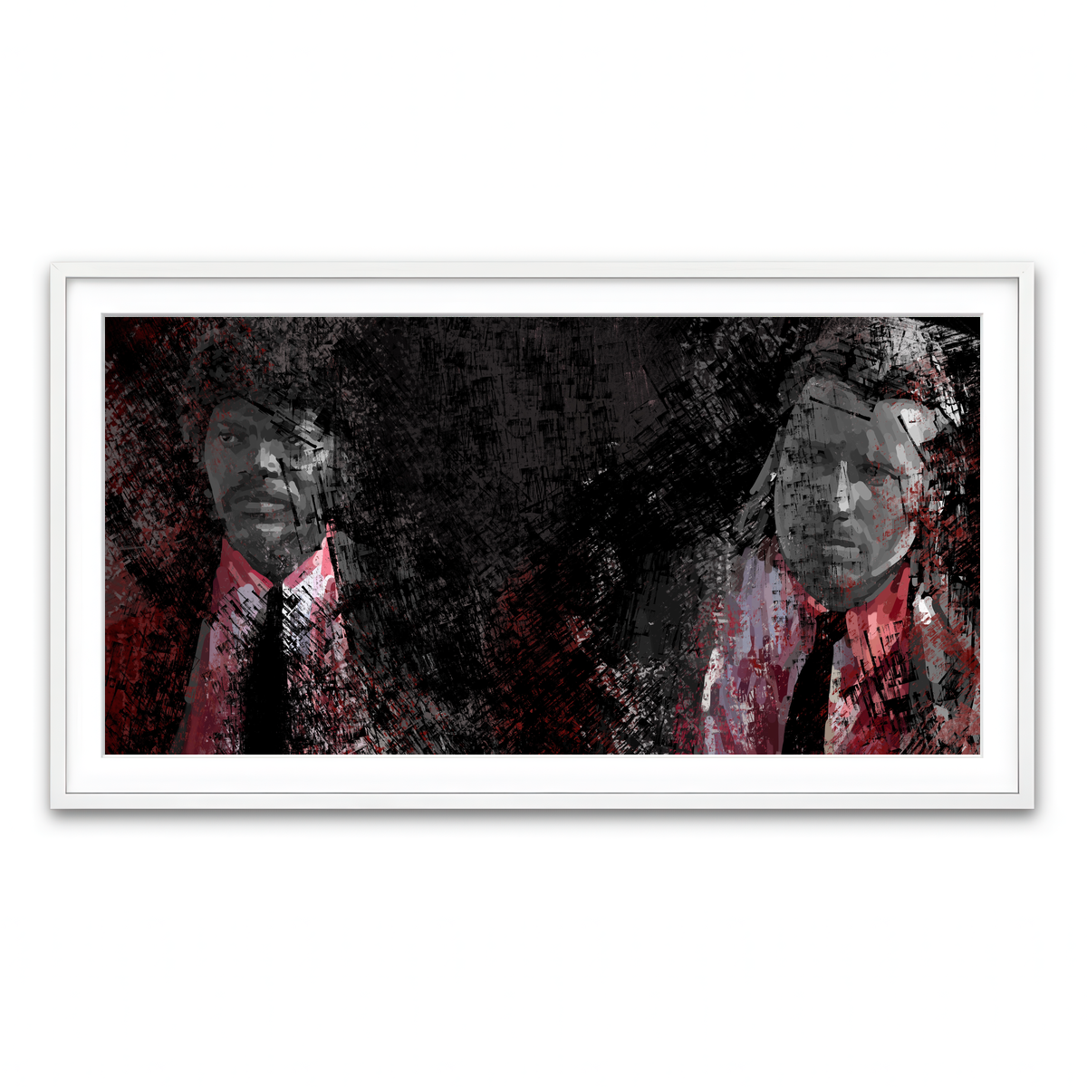 Framed Print 2x1 White