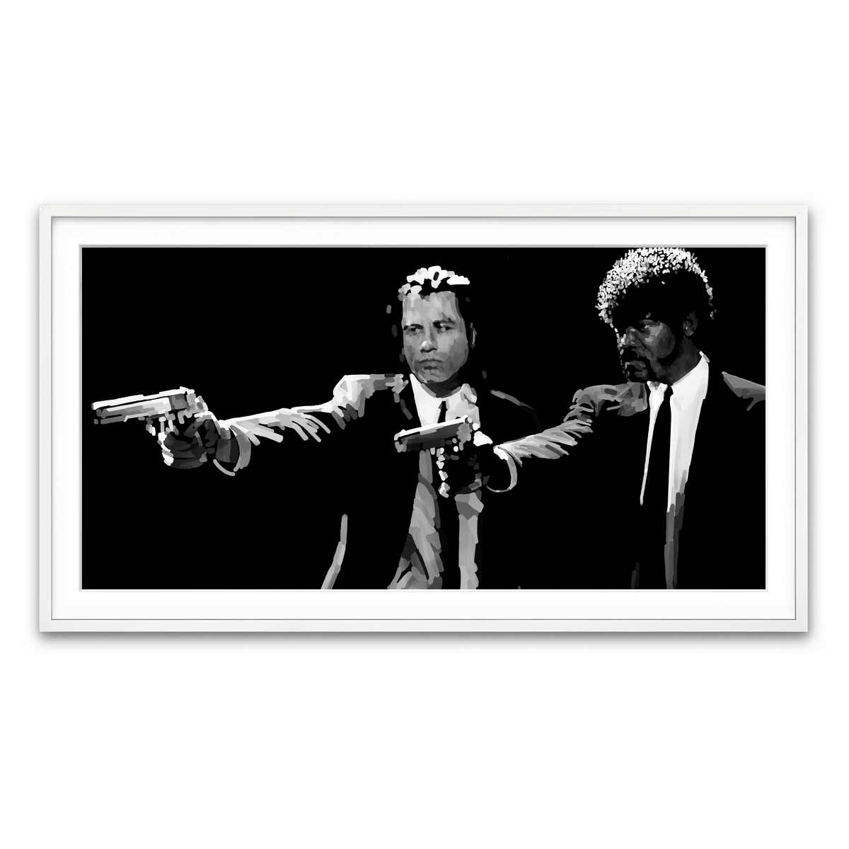 Framed Print 2x1 White