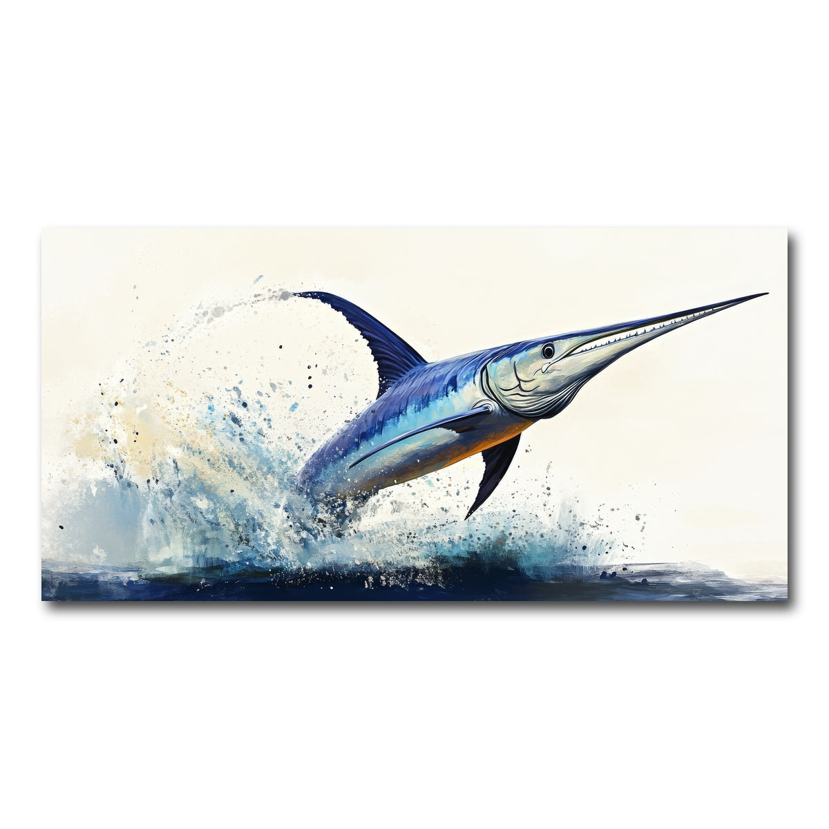 AUTO-MOCKUP WHITE | Jumping swordfish | 1 Piece | Gallery Wrap Canvas | group=2x1