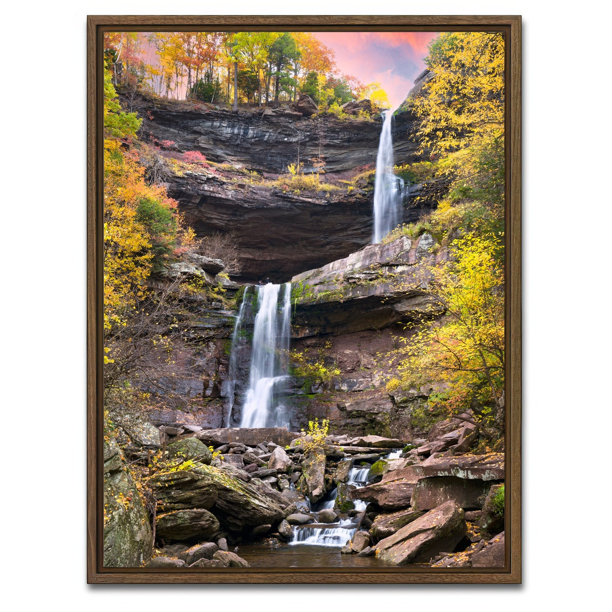 AUTO-MOCKUP WHITE | Kaaterskills Falls | 1 Piece | Walnut Framed Canvas | group=3x4
