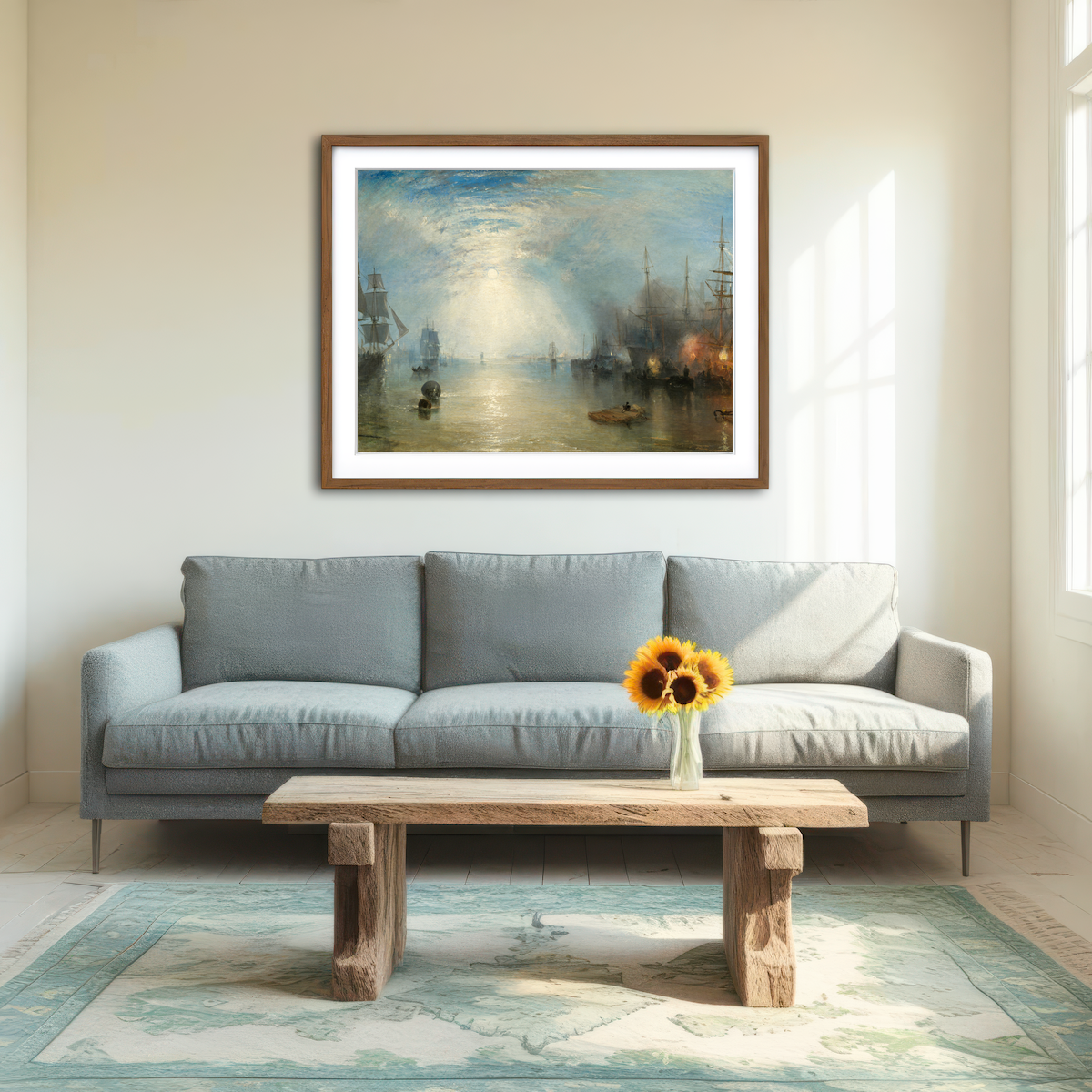 AUTO-MOCKUP ROOM | Keelmen Heaving in Coals by Moonlight Wall Art