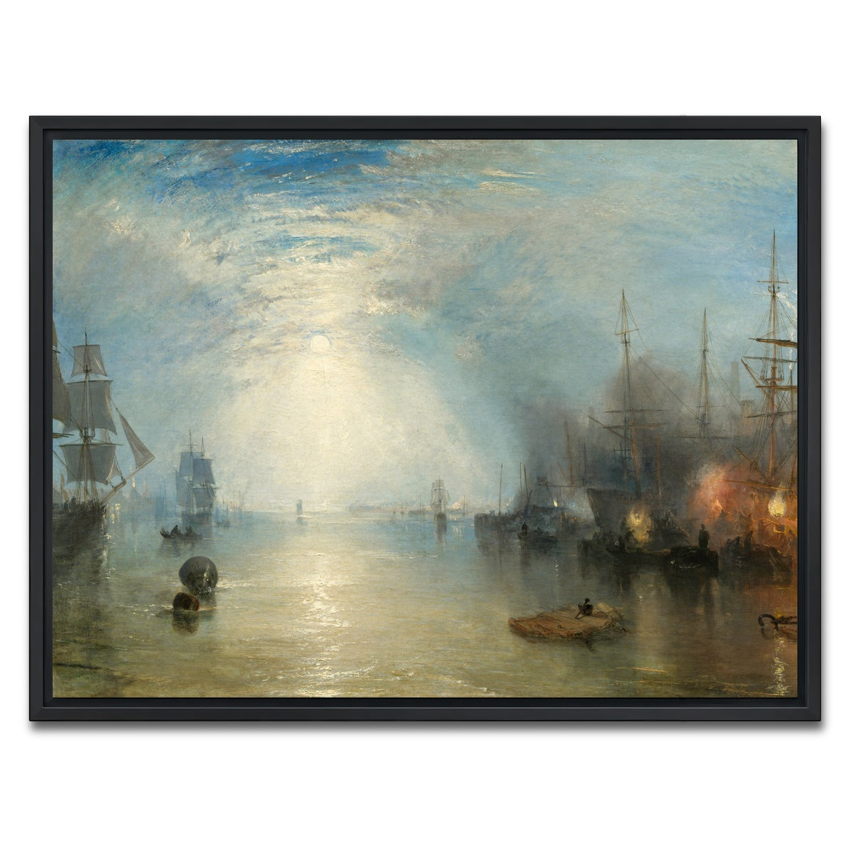 AUTO-MOCKUP WHITE | Keelmen Heaving in Coals by Moonlight | 1 Piece | Black Framed Canvas | group=4x3