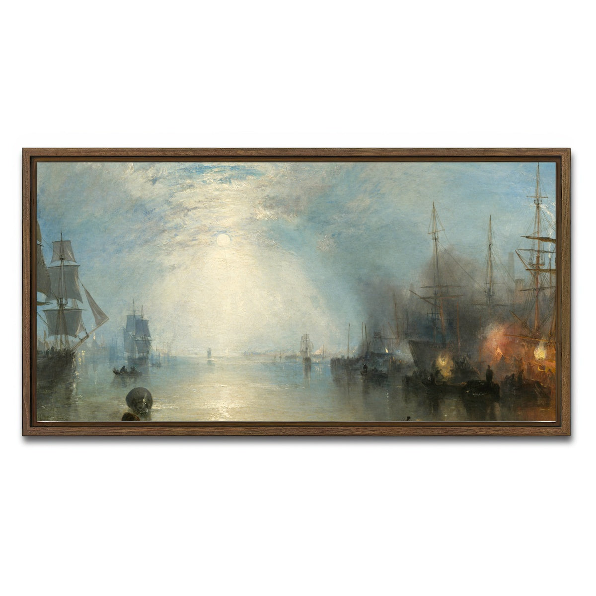 AUTO-MOCKUP WHITE | Keelmen Heaving in Coals by Moonlight | 1 Piece | Walnut Framed Canvas | group=2x1