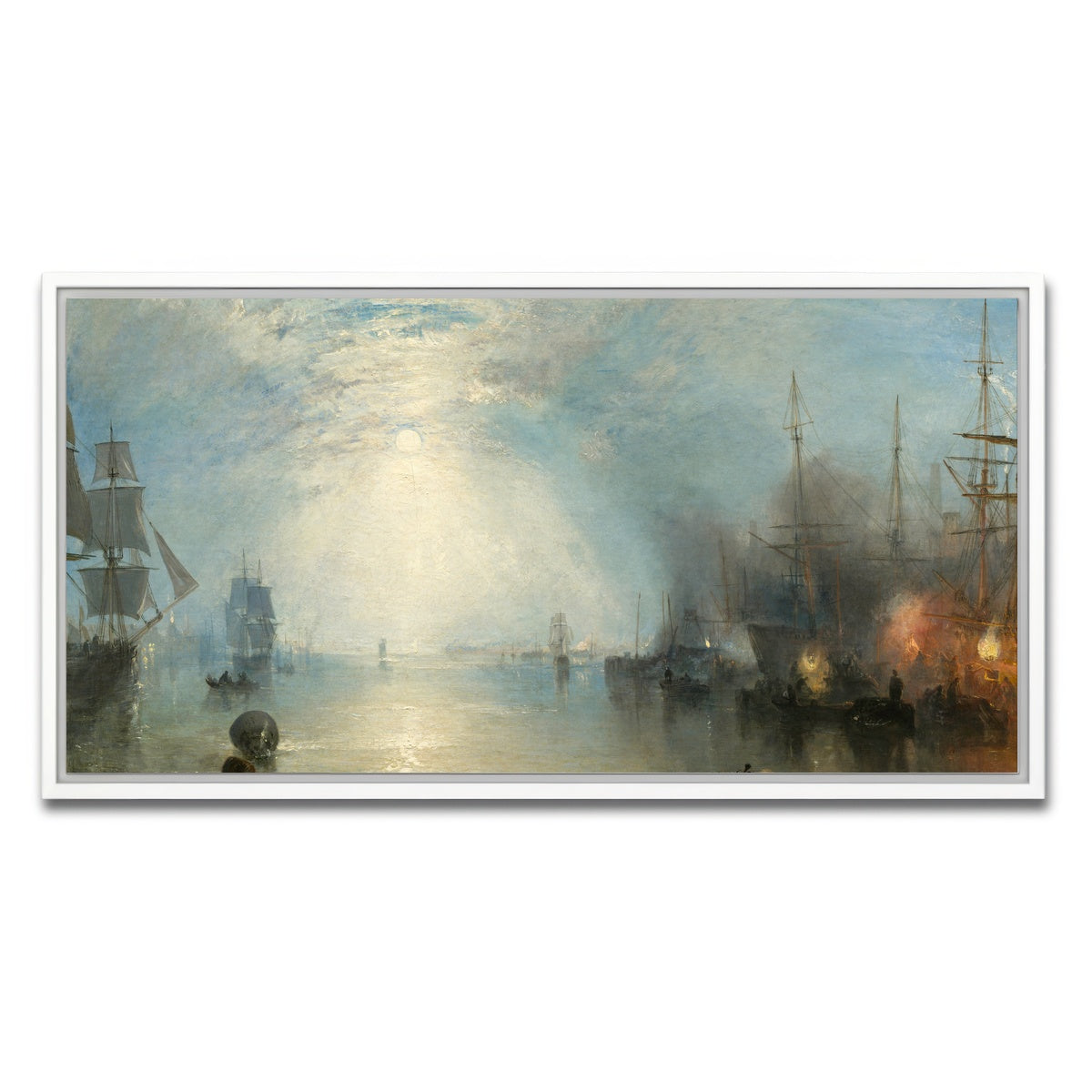 AUTO-MOCKUP WHITE | Keelmen Heaving in Coals by Moonlight | 1 Piece | White Framed Canvas | group=2x1