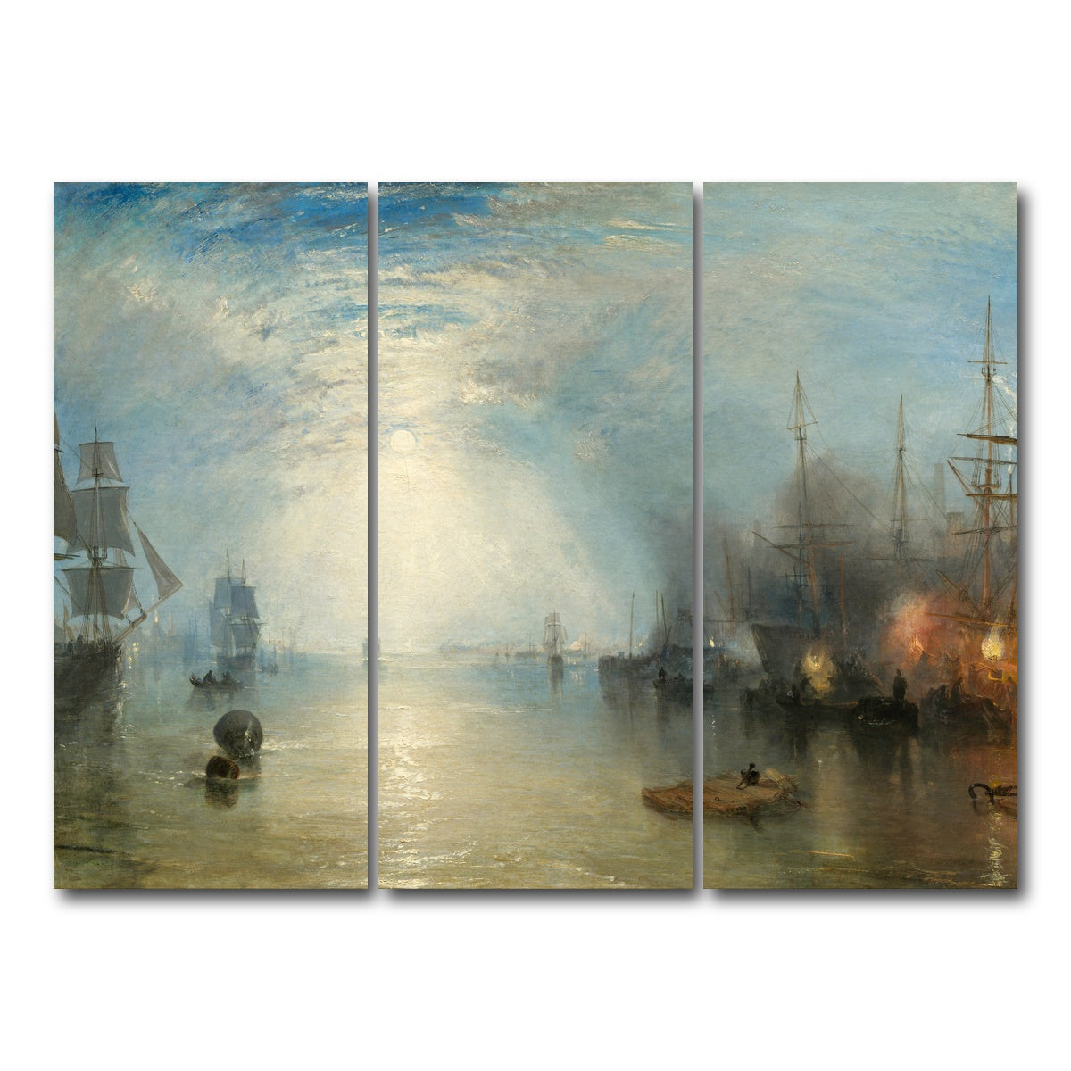 AUTO-MOCKUP WHITE | Keelmen Heaving in Coals by Moonlight | 3 Piece | Gallery Wrap Canvas | group=8x18