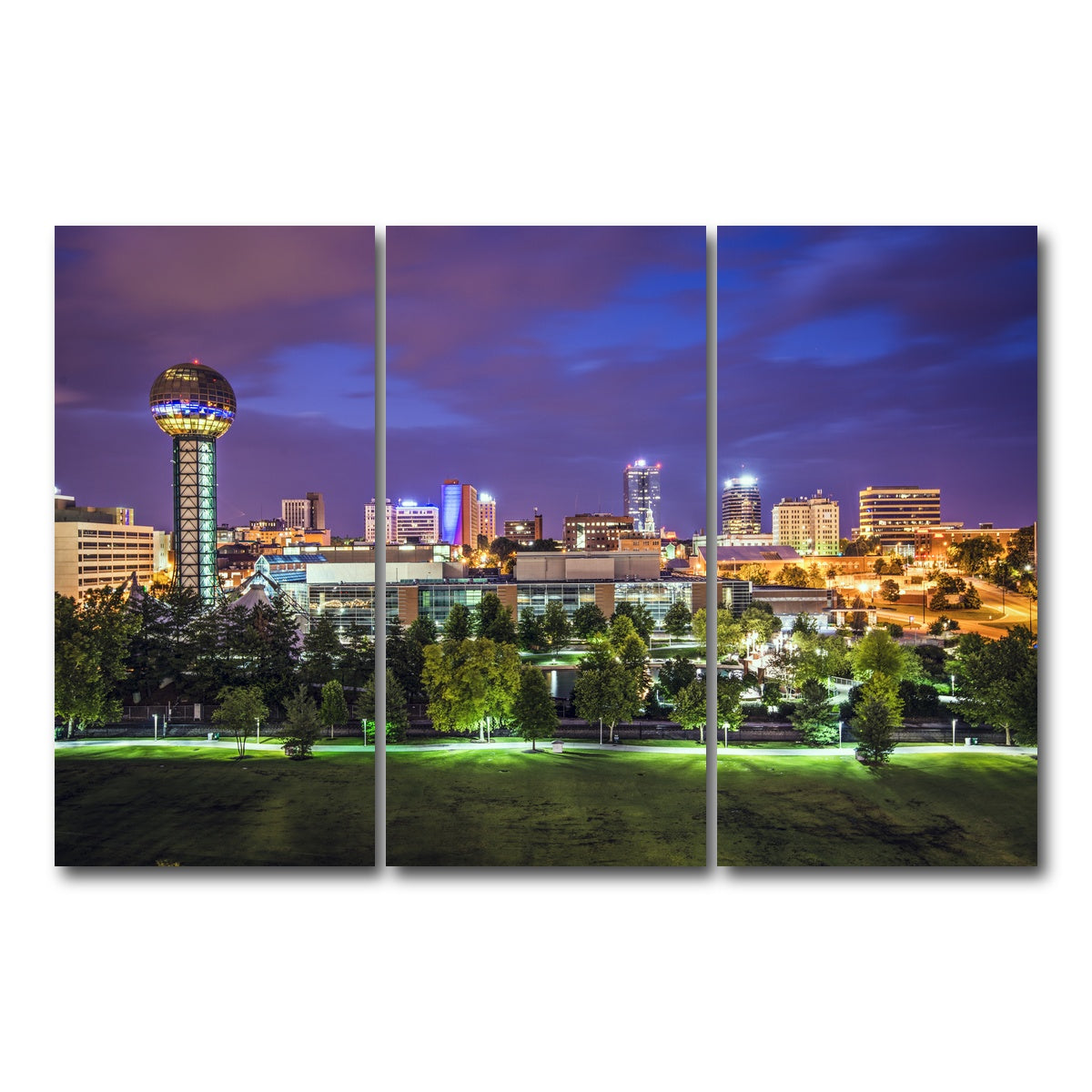 AUTO-MOCKUP WHITE | Knoxville Downtown | 3 Piece | Gallery Wrap Canvas | group=12x24