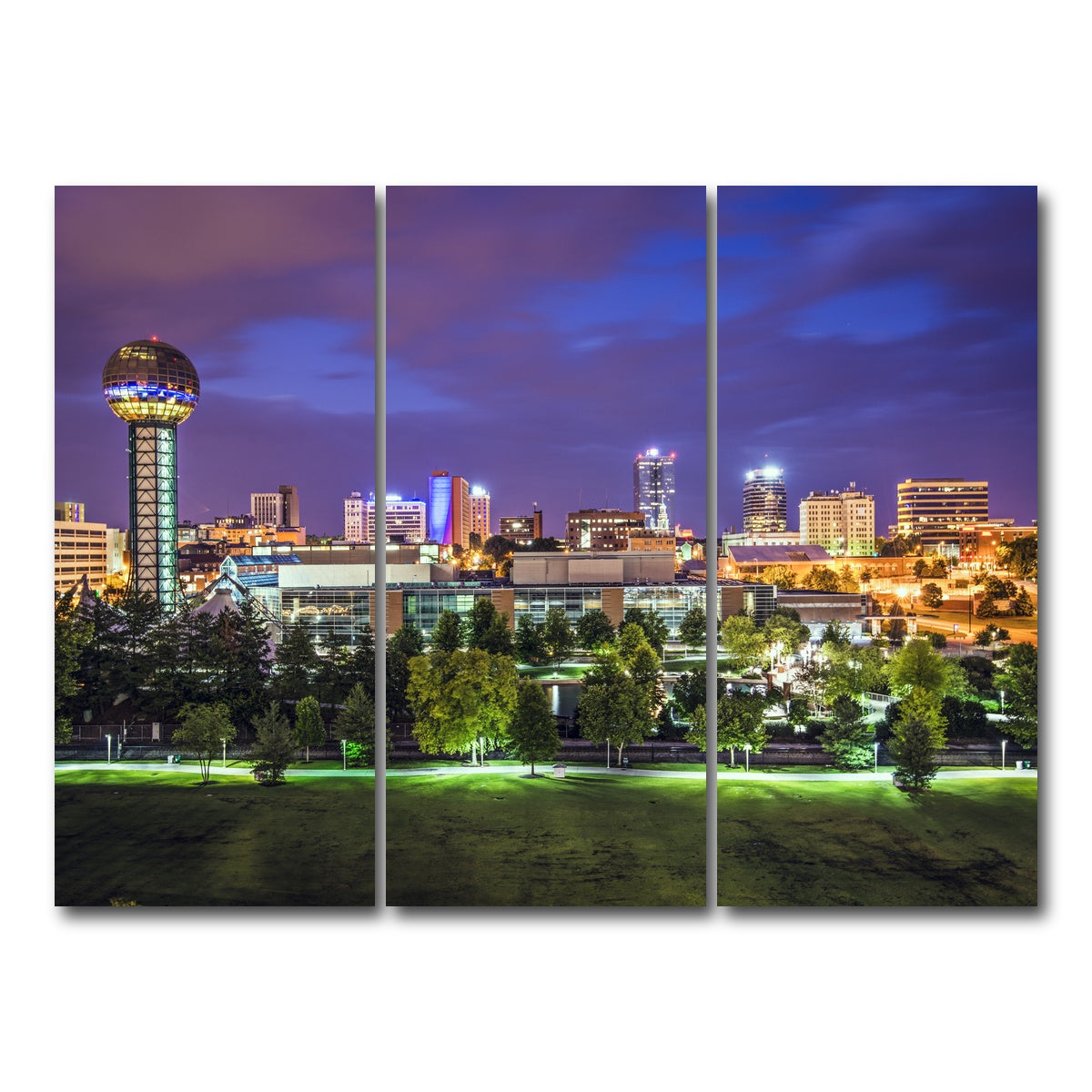 AUTO-MOCKUP WHITE | Knoxville Downtown | 3 Piece | Gallery Wrap Canvas | group=8x18
