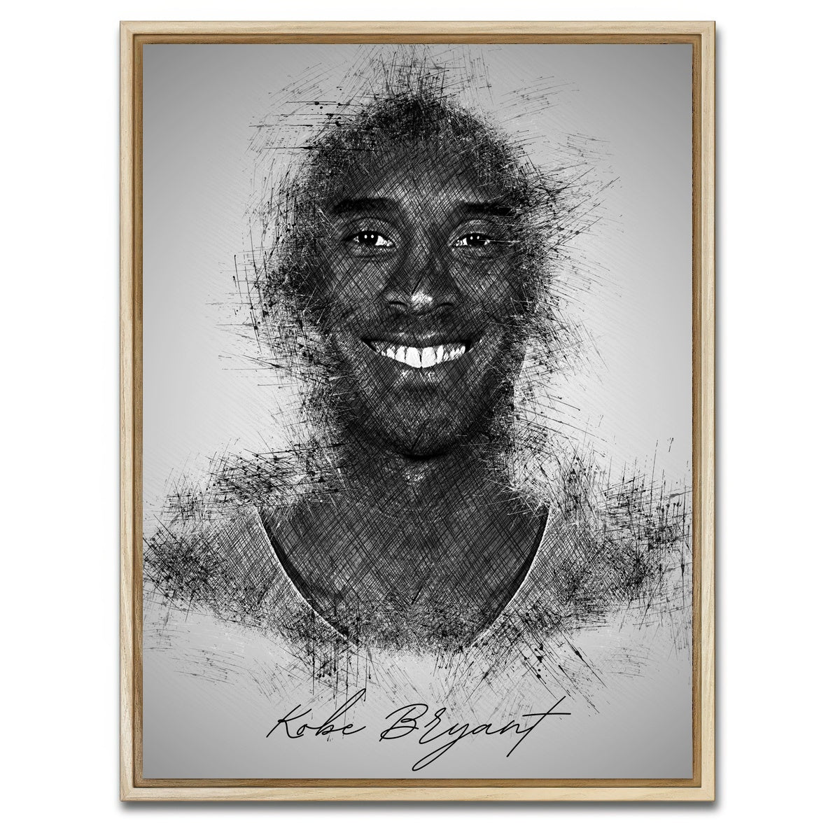 AUTO-MOCKUP WHITE | Kobe Bryant | 1 Piece | Natural Framed Canvas | group=3x4