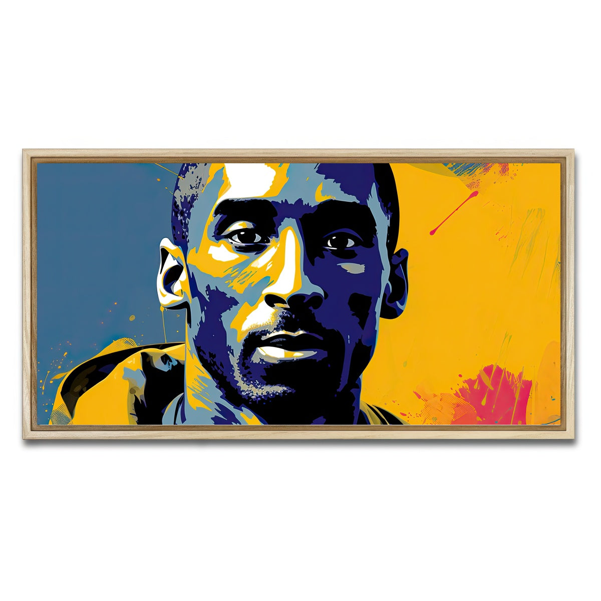 AUTO-MOCKUP WHITE | Kobe Warhol style | 1 Piece | Natural Framed Canvas | group=2x1