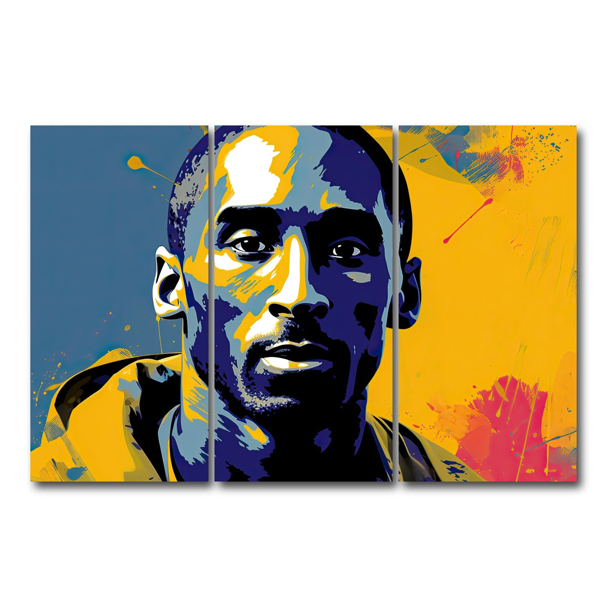AUTO-MOCKUP WHITE | Kobe Warhol style | 3 Piece | Gallery Wrap Canvas | group=12x24