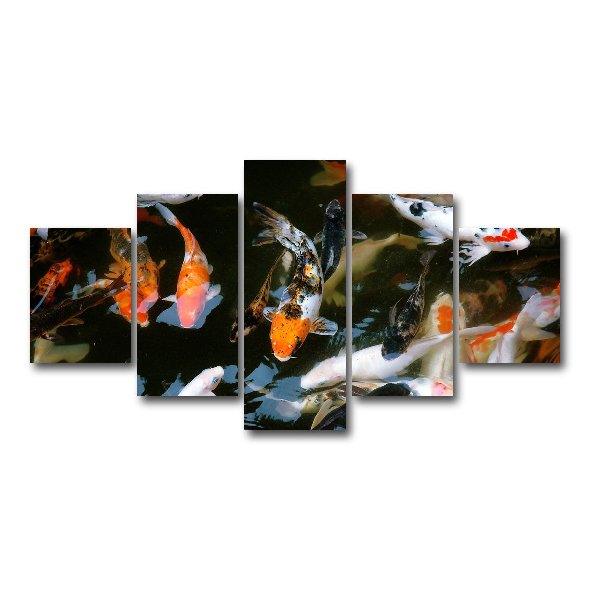 AUTO-MOCKUP WHITE | Koi Fish Swimming | 5 Piece | Gallery Wrap Canvas | group=5_short