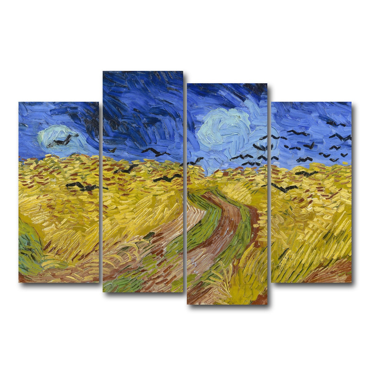 AUTO-MOCKUP WHITE | Korenveld met kraaien | 4 Piece | Gallery Wrap Canvas | group=4_normal