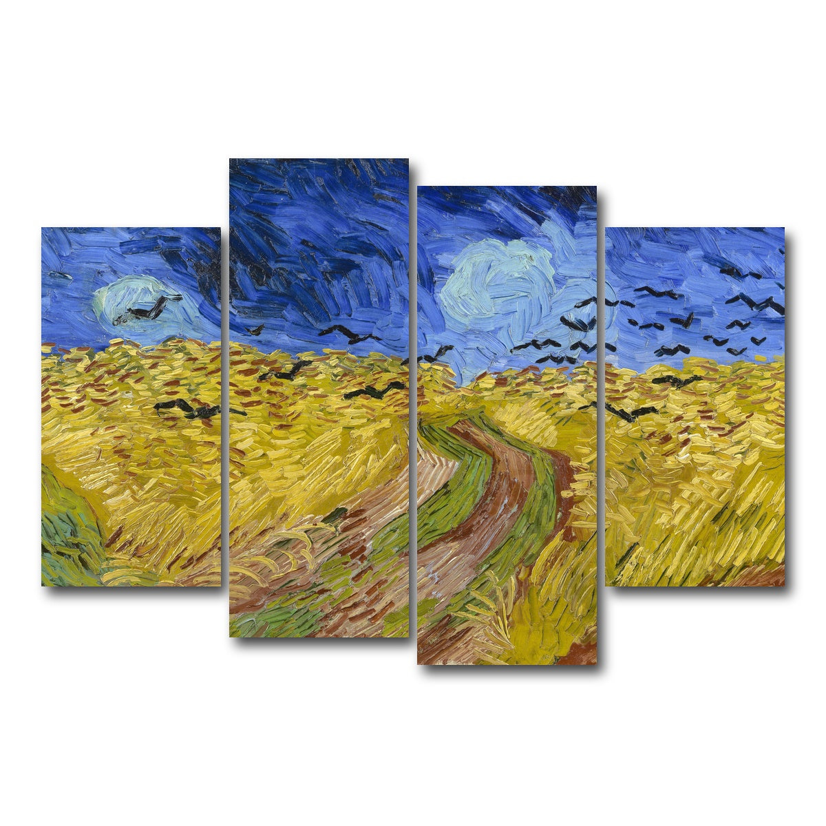 AUTO-MOCKUP WHITE | Korenveld met kraaien | 4 Piece | Gallery Wrap Canvas | group=4_short