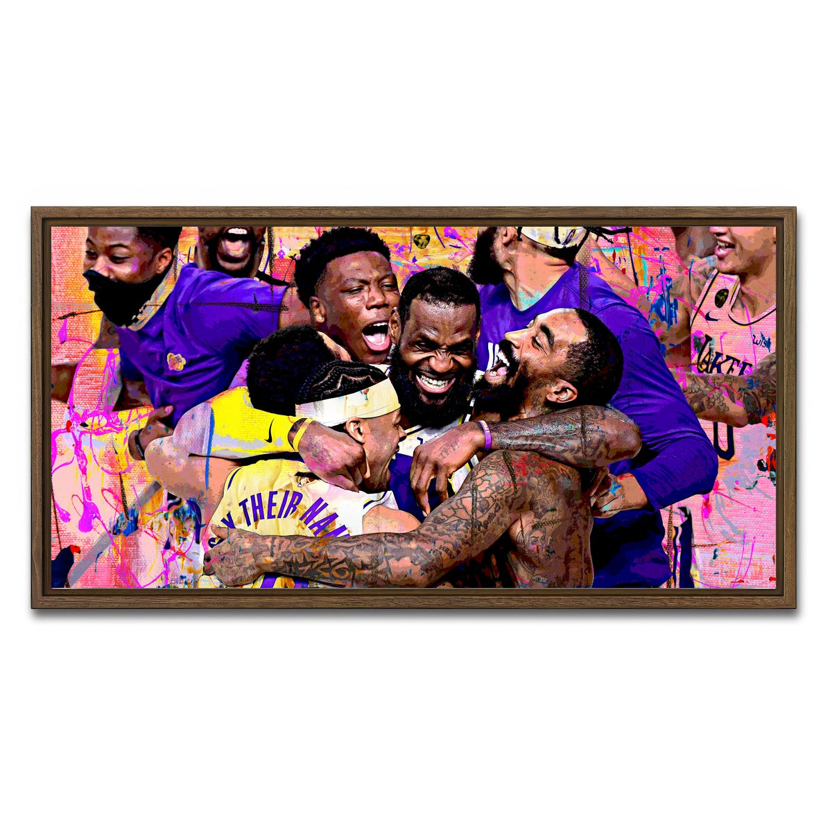AUTO-MOCKUP WHITE | LA Celebration | 1 Piece | Walnut Framed Canvas | group=2x1