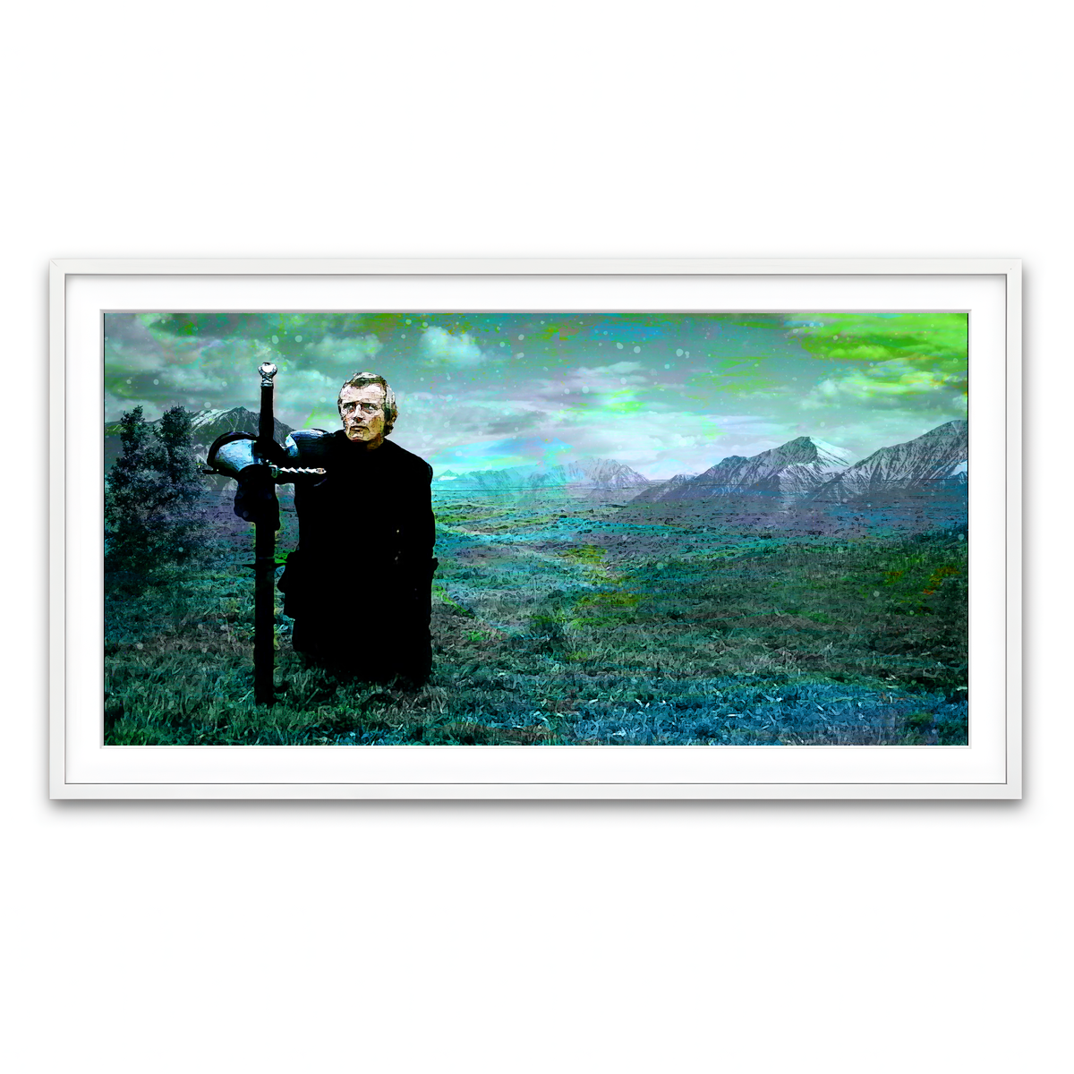 Framed Print 2x1 White