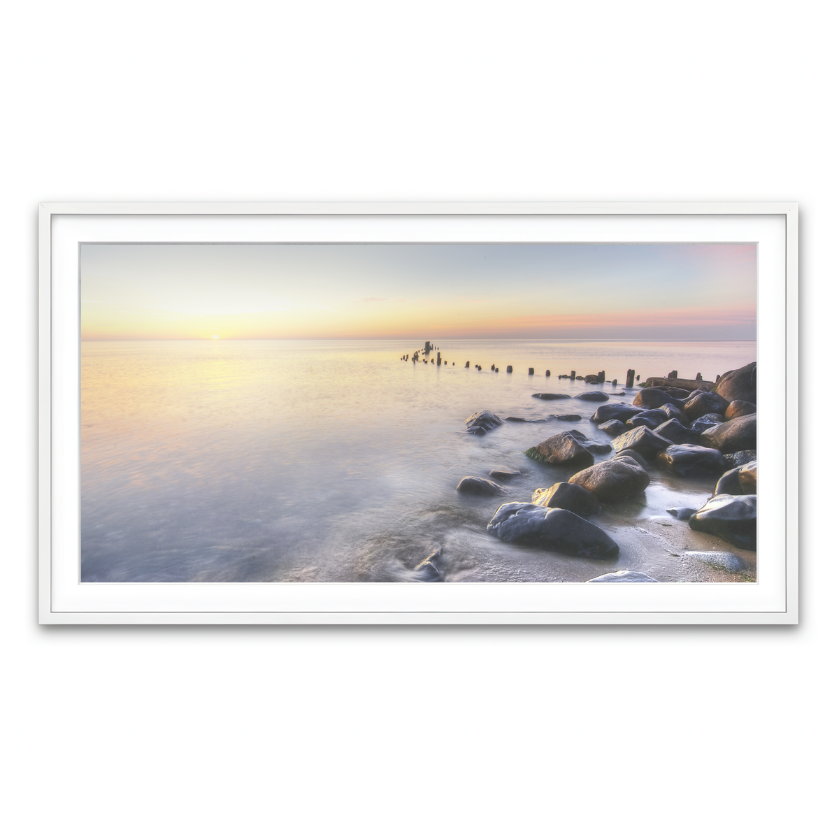 Framed Print 2x1 White