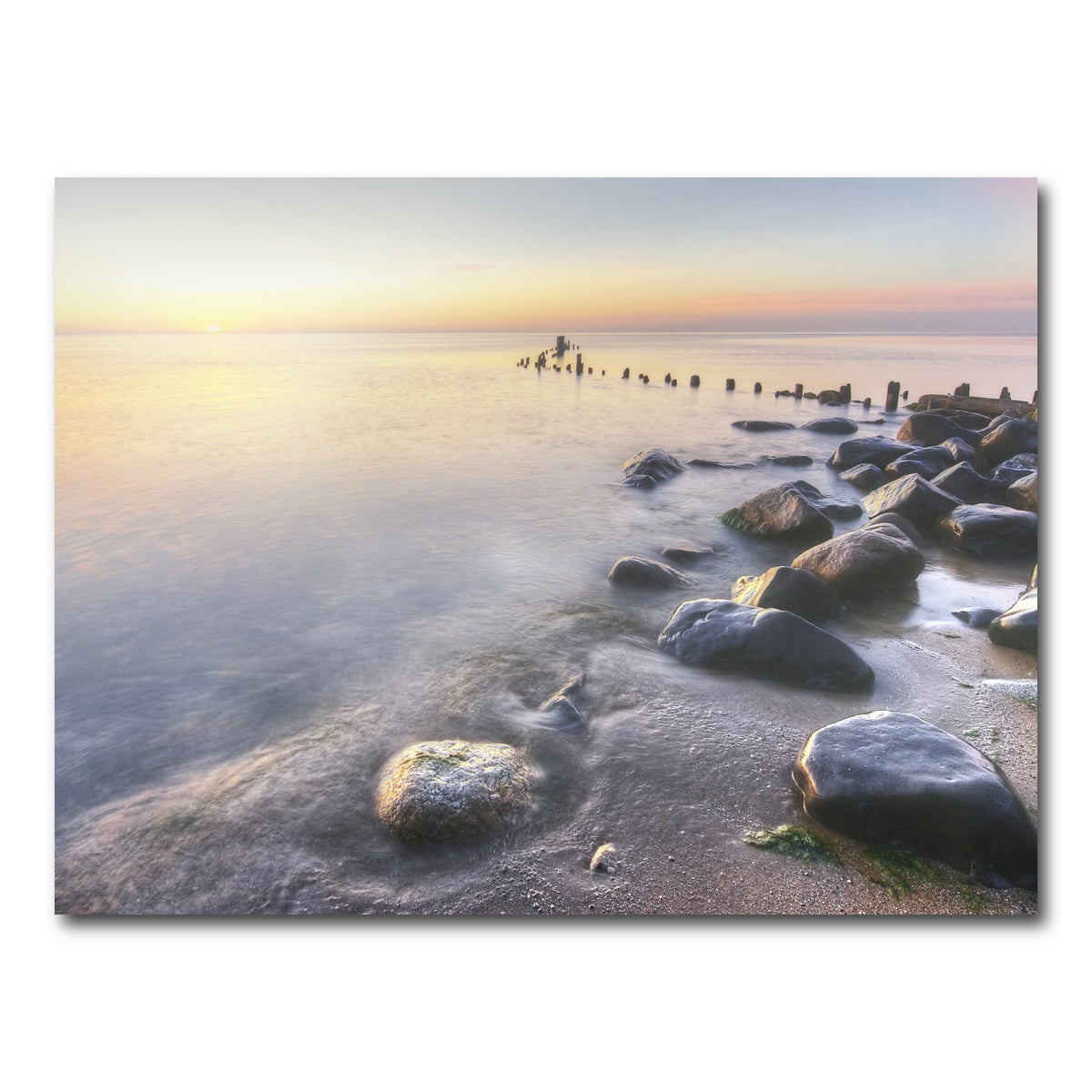 AUTO-MOCKUP WHITE | Lake Michigan Shore at Sunrise | 1 Piece | Gallery Wrap Canvas | group=4x3