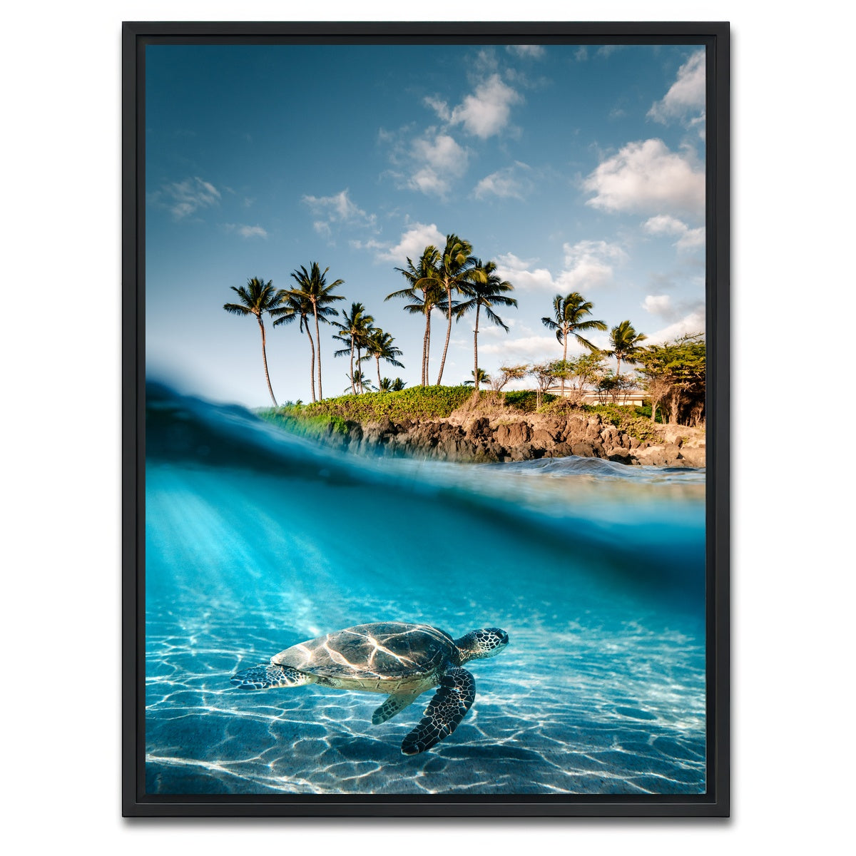 AUTO-MOCKUP WHITE | Land & Sea | 1 Piece | Black Framed Canvas | group=3x4