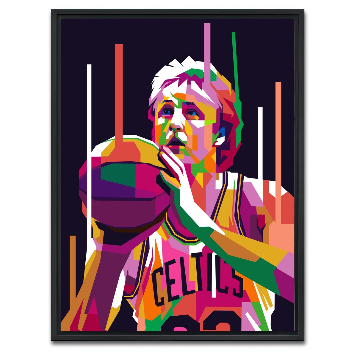 AUTO-MOCKUP WHITE | Larry Bird | 1 Piece | Black Framed Canvas | group=3x4