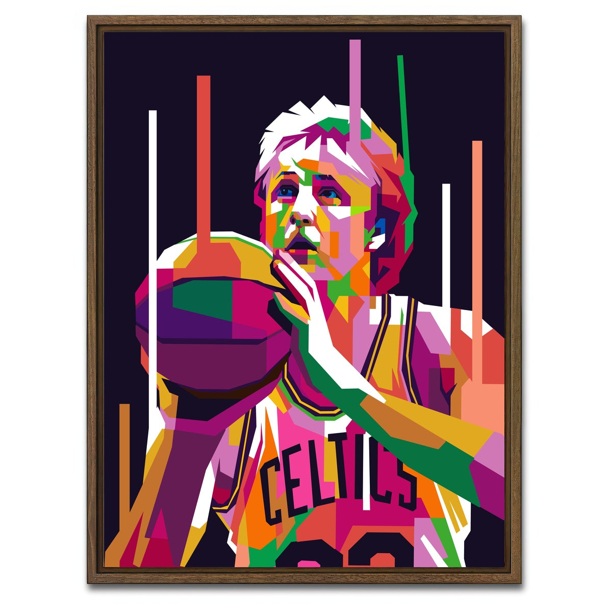 AUTO-MOCKUP WHITE | Larry Bird | 1 Piece | Walnut Framed Canvas | group=3x4