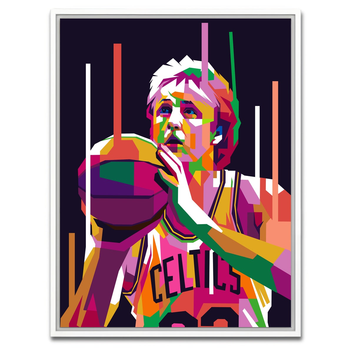 AUTO-MOCKUP WHITE | Larry Bird | 1 Piece | White Framed Canvas | group=3x4