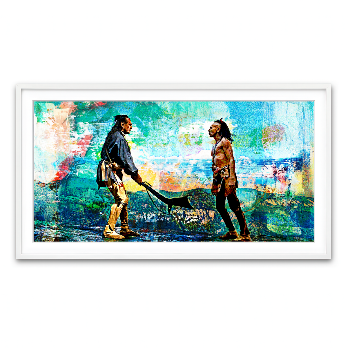 Framed Print 2x1 White