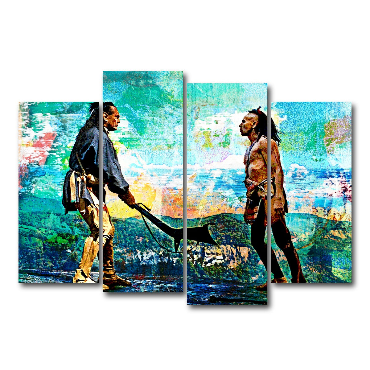 AUTO-MOCKUP WHITE | Last of the Mohicans Vintage Blues | 4 Piece | Gallery Wrap Canvas | group=4_normal