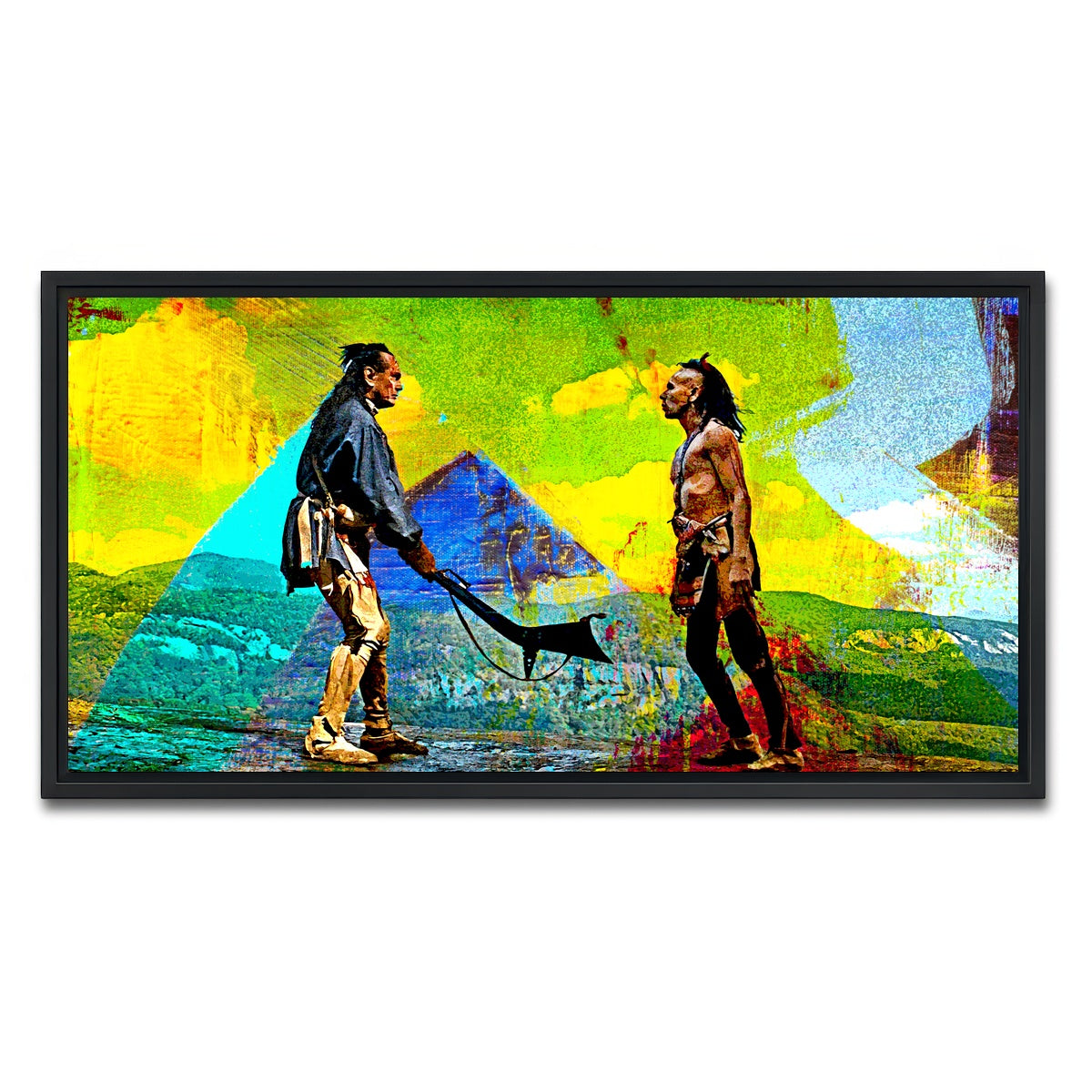 AUTO-MOCKUP WHITE | Last of the Mohicans Yellow Blend | 1 Piece | Black Framed Canvas | group=2x1