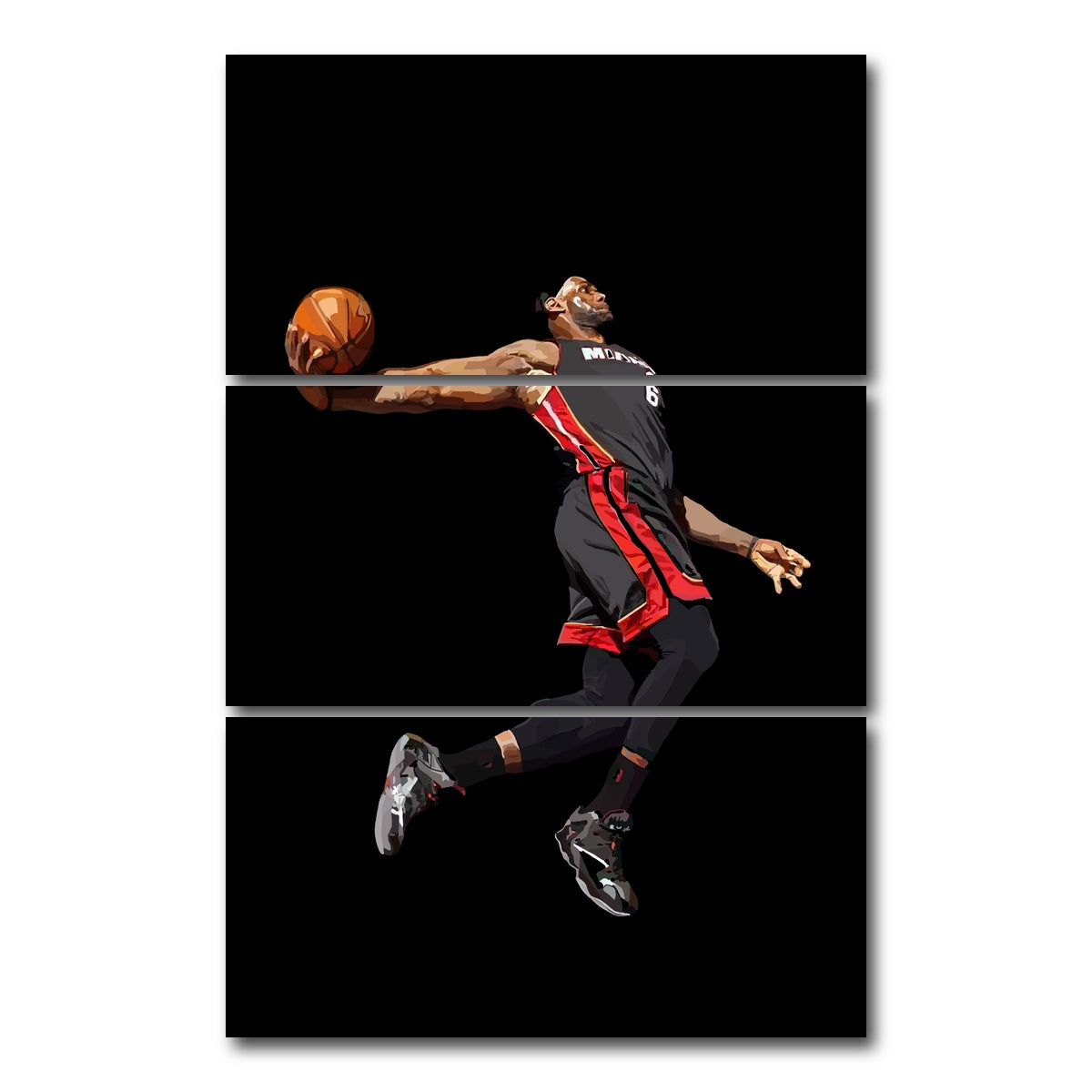 AUTO-MOCKUP WHITE | Lebron Dunk | 3 Piece | Gallery Wrap Canvas | group=12x24_stacked