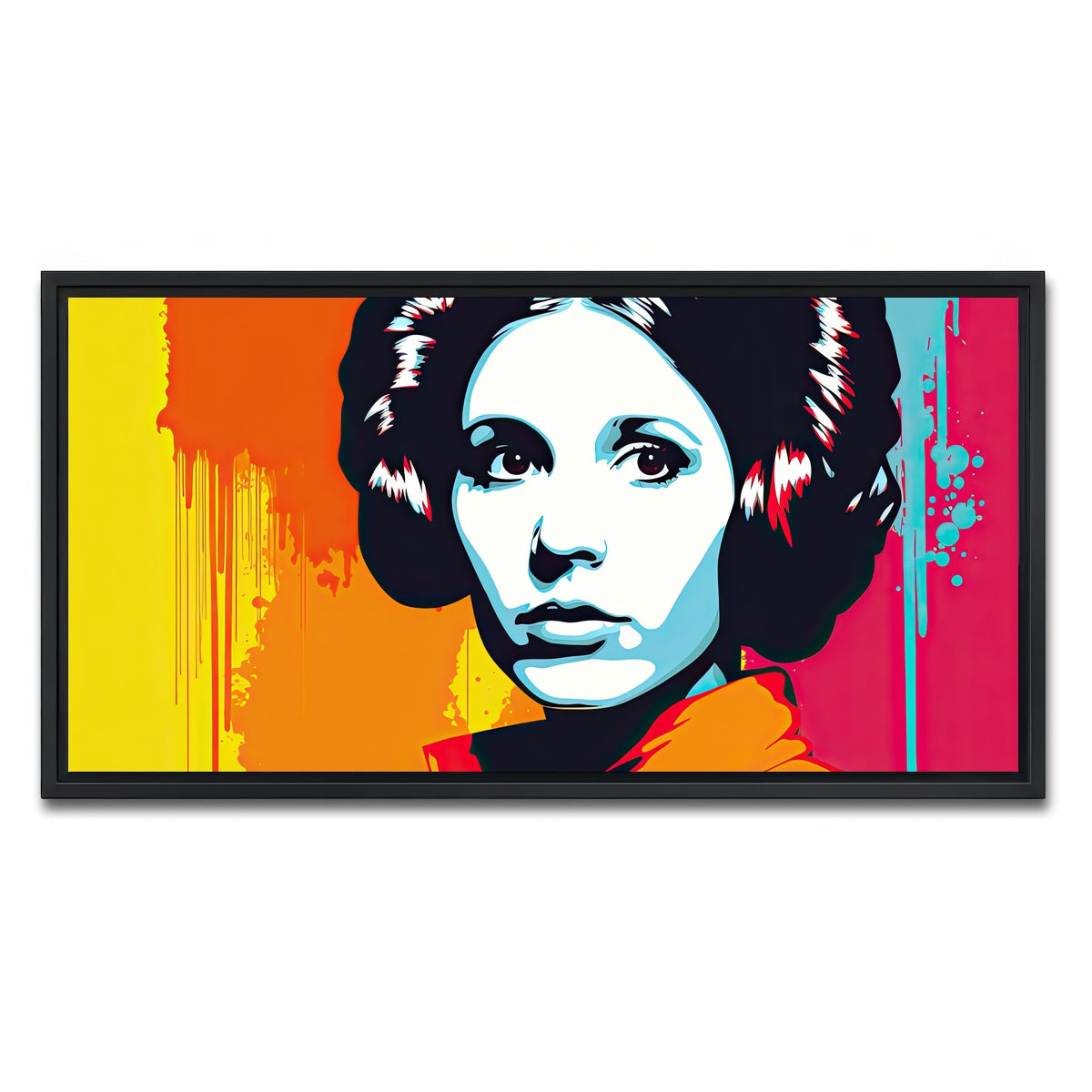 AUTO-MOCKUP WHITE | Leia Warhol style | 1 Piece | Black Framed Canvas | group=2x1
