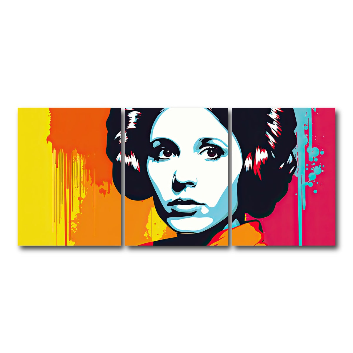 AUTO-MOCKUP WHITE | Leia Warhol style | 3 Piece | Gallery Wrap Canvas | group=18x24