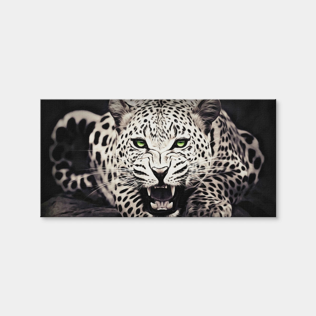 AUTO-MOCKUP WHITE | Leopard with Green Eyes | 1 Piece | Gallery Wrap Canvas | group=2x1