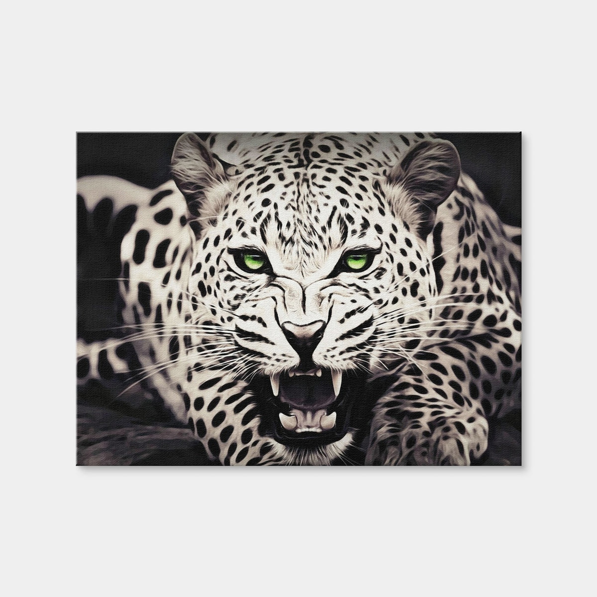 AUTO-MOCKUP WHITE | Leopard with Green Eyes | 1 Piece | Gallery Wrap Canvas | group=4x3