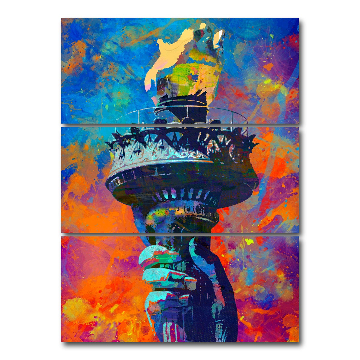 AUTO-MOCKUP WHITE | Liberty Torch | 3 Piece | Gallery Wrap Canvas | group=8x18_stacked