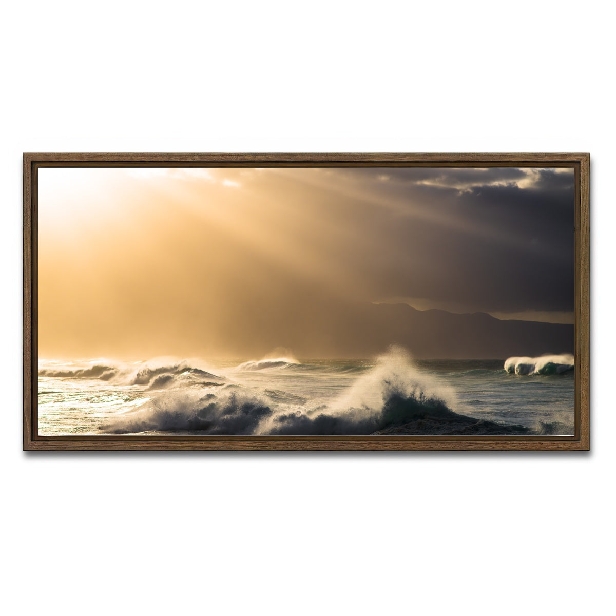 AUTO-MOCKUP WHITE | Light in Darkness | 1 Piece | Walnut Framed Canvas | group=2x1